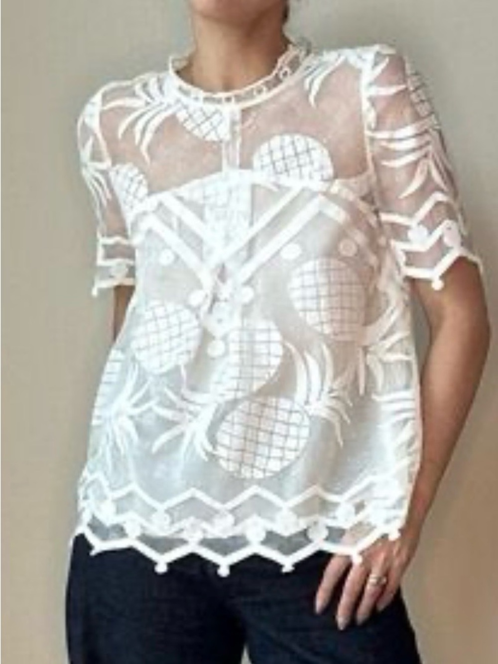 Anthropologie HD in Paris for Anthropologie pineapple lace blouse S